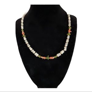 Vintage Natural Stone  Flower Necklace